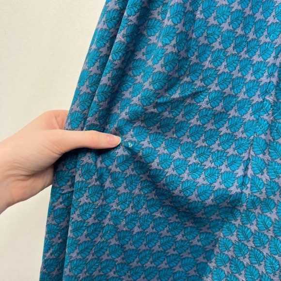 Aller Simplement Halter Smocked Flowy Satin Silky Maxi Dress Tropical S/M Boho - Picture 5 of 9